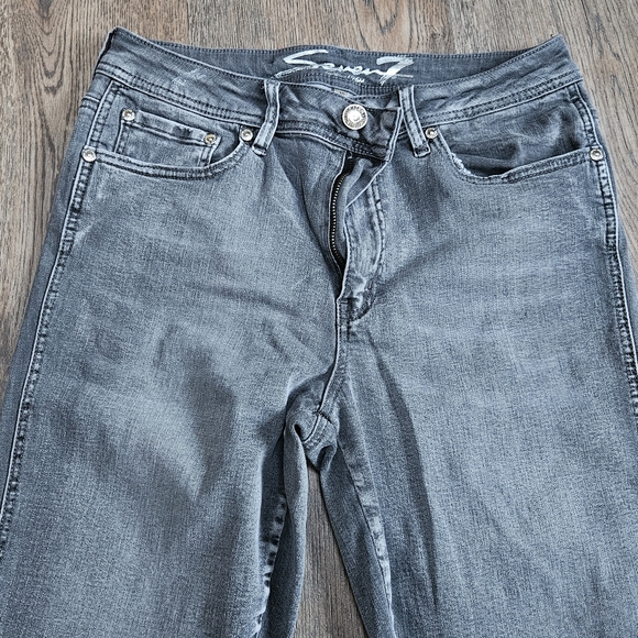 SEVEN 7 Jeans Womens Size 10 Straight Leg Pants Distressed Black Denim Seven7 - Picture 8 of 12